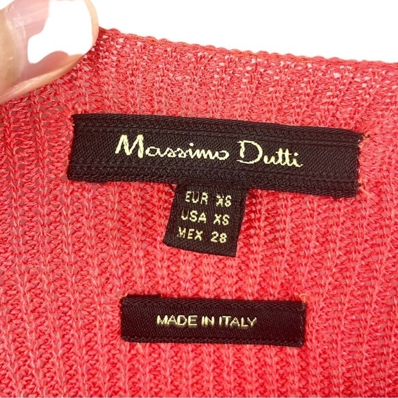 Massimo Dutti Coral Viscose Knit Open Front 3/4 Sleeve Cardigan Size XS - Picture 5 of 6